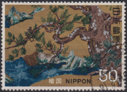 1969 Japan-Nippon ° Mi:JP 1049, Sn:JP 1003, Yt:JP 949, The Japanese Cypress (artist Unknown) 1st National Treasure Serie - Gebruikt