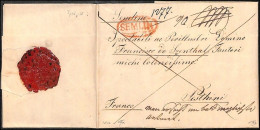 1837 Registered Letter With Rare RED - SEMLIN Postmark In Oval. - ...-1850 Voorfilatelie