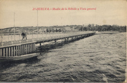 HUELVA , MUELLE DE LA RÁBIDA Y VISTA GENERAL , ED. FOTOTIPIA CASTAÑEIRA , ALVAREZ Y LEVENFELD , T.P. NO CIRCULADA - Huelva