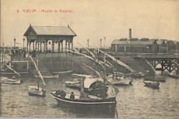 HUELVA , MUELLE DE VIAJEROS , ED. PAPELERIA M. MORA Nº 9   , T.P. NO CIRCULADA - Huelva