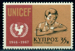 1968 Boy With A Milk Cup, Emblem Of UNICEF,Cyprus,310,MNH - UNICEF