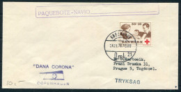 1976 Denmark Copenhagen Red Cross, Paquebote Navio "Dana Corona" Ship Cover  - Lettres & Documents