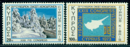 1973 FIS Congress,ski,Winter Mountain Landscape,map,Cyprus,387,MNH - Natuur