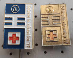 Red Cross Education And Healthcare 1977 Slovenia Ex Yugoslavia Pins - Médical