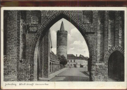41405579 Jueterbog Blick Durch Das Dammtor Turm Inschrift Tafel Feldpost Jueterb - Jüterbog
