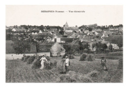 89 SERGINES - Vue Générale - La Moisson - Rassemblement Des Gerbes En Tas - Env Pont Sur Yonne - Sergines