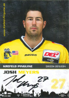 Eishockey Autogramm AK Josh Meyers Krefeld Pinguine 13-14 Krefelder EV KEV HC Bozen Bolzano Foxes HCB Südtirol Utah - Sports D'hiver