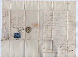 TB 4514 - 1860 - Lettre De M. Jules CARRE à PARIS Pour Me GAIGNAISON, Notaire à SAINT - AIGNAN ( Loir - Et - Cher ) - 1849-1876: Période Classique