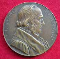 Médaille Claude Bernard Académie Professeur Collède De France Commandeur De La LH  Bronze 148g Diam 6.7cm - Autres & Non Classés