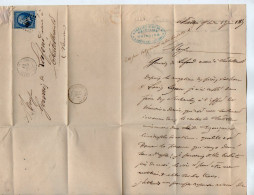 TB 4515 - 1867 - Lettre De Me COSNIER, Huissier à CHATILLON SUR INDRE Pour Me GERVAIS De LAFOND, Avoué à CHATELLERAULT - 1849-1876: Classic Period