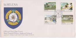 Prince Andrew School By John Mark Taylor, Classroom Activities, Study, Education, Map, Globe St. Helena FDC 1989 - Saint Helena Island