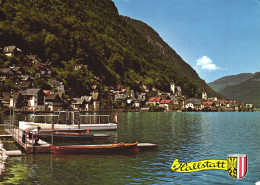 HALLSTATT, PORT, BOATS, ARCHITECTURE, EMBLEM, MOUNTAIN, AUSTRIA, POSTCARD - Hallstatt