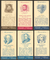TRADING CARDS: 58 Old Trading Cards With Biographies Of Famous Persons Of Argentina And Worldwide, From All Periods, A F - Sonstige & Ohne Zuordnung