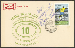 TOPIC FOOTBALL/SOCCER: BRAZIL: FDC Cover Of Year 1969 Commemorativing 1000th Goal Of Pelé, With His Hand-written Dedicat - Altri & Non Classificati