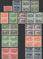 ALBANIA: Sc.147/153, 1923 Complete Set Of 7 MNH Values, Lot Of 5 Sets Of Excellent Quality (plus Some Additional Singles - Albanien