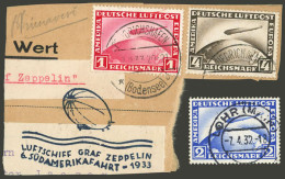 GERMANY: Sc.C38/C37, 1928/31 Zeppelin, Complete Set Of 3 Used Values, VF Quality! - Airmail & Zeppelin