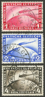 GERMANY: Sc.C38/C37, 1928/31 Zeppelin, Complete Set Of 3 Used Values, VF Quality! - Airmail & Zeppelin