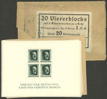 GERMANY: Sc.B102, 1937 Hitler 48th Birthday, 16 MNH And Perfect Souvenir Sheets In The Envelope Of The Post Which Origin - Blocks & Kleinbögen