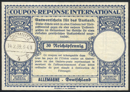 GERMANY: IRC Of 30Pf. With Chemnitz Postmark Of 14/FE/1939, Excellent Quality! - Other & Unclassified