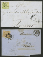 GERMANY: 2 Folded Covers Of Years 1857 And 1865, Attractive Postages And Cancels, Fine Quality (the One Of 1865 Has The  - Covers & Documents