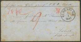 GERMANY: 1/JA/1861 Oldenburg - Lübeck, Cover Without Postage, With Nice Cancels And Interesting Hand-written Marks! - Covers & Documents