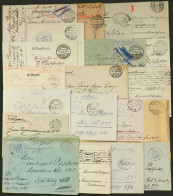 GERMANY: 21 FELDPOST Covers, Etc., Used Between 1915 And 1918, There Are Some Very Interesting Marks, Very Fine General  - Lettres & Documents