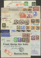 GERMANY: 11 Airmail Covers Sent To Argentina Between 1931/1941, Several Registered, Others With Nazi Censor Label, At Le - Lettres & Documents