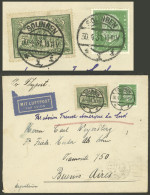 GERMANY: 30/AP/1931 Solingen - Argentina, Airmail Cover Sent By Air France Franked With 5.05Mk., On Back Transit Mark Of - Cartas & Documentos