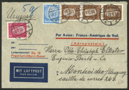 GERMANY: 20/JUL/1933 Postdam - Uruguay, Airmail Cover Sent By Air France Con Franqueo De 1,85Mk., Al Dorso Tiene Tránsit - Covers & Documents