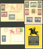 GERMANY: 19 & 21/AU/1933 Aschersleben Philatelic Exposition, Private Postal Stationery (card) Of 5pg. With Impression On - Briefe U. Dokumente