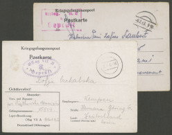 GERMANY: 2 Cards Of POW Prisoners Of War Of 1940 And 1943, Very Fine Quality! IMPORTANT: Please View ALL The Photos Of T - Lettres & Documents