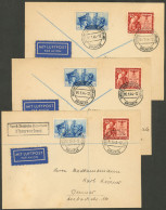 GERMANY: 3 Covers Of Years 1943 And 1944 With MIXED POSTAGE Of Italy + Germany Stamps, VF! - Storia Postale