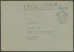 GERMANY: 3/FE/1948 Sobernheim - Bariloche (Argentina), Cover Without Postage, With Mark "Taxe Perçue" And Hand-written I - Other & Unclassified