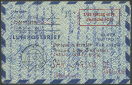 GERMANY: Aerogram Sent From Sobernheim To Bariloche (Argentina) On 27/OC/1950, Arrival Backstamp, Excellent Quality! - Other & Unclassified