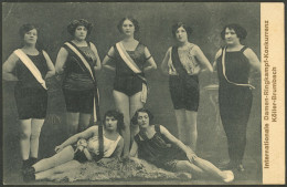 GERMANY: WOMEN'S WRESTLING: Old Postcard Showing A Group Of Wrestlers, Very Fine Quality, Rare! - Altri & Non Classificati