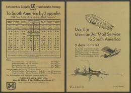 GERMANY: Timetable Of ZEPPELIN Flights To South America, Very Fine Quality! - Sin Clasificación