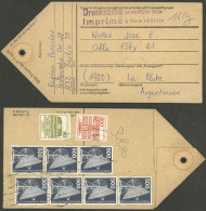 GERMANY - BERLIN: Tag Of A Parcel Post With Printed Matter Sent To Argentina With Large Postage Of 38.80Mk., Very Intere - Covers & Documents