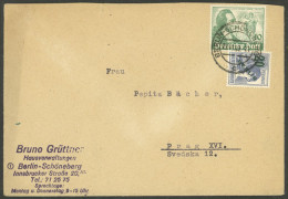 GERMANY - WEST BERLIN: Yvert 51, 1949 Goethe 10pg. + Yvert 49, Franking A Cover To Czechoslovakia 27/OC/1949, Very Nice! - Covers & Documents