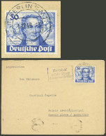 GERMANY - WEST BERLIN: Yvert 53, 1949 Goethe 30pg. Franking ALONE A Cover Sent To Argentina On 1/DE/1949, With Arrival B - Lettres & Documents
