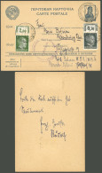 GERMANY - RUSSIAN OCCUPATION: Russia Postal Card + Germany Stamps Overprinted "OSTLAND", Sent From Minsk To Altenburg On - Covers & Documents