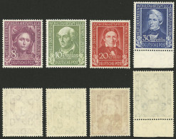 WEST GERMANY: Yvert 3/6, 1949 Famous Persons, Cmpl. Set Of 4 MNH Values, Excellent Quality! - Nuovi