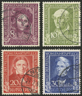 WEST GERMANY: Yvert 3/6, 1949 Famous Persons, Cmpl. Set Of 4 Values, Used, Excellent Quality! - Usati