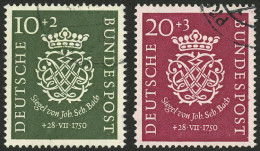 WEST GERMANY: Yvert 7/8, 1950 Bach, Cmpl. Set Of 2 Used Values, Excellent Quality! - Gebraucht