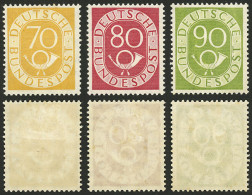 WEST GERMANY: Yvert 22/24, 1951/2 Post Horn, The 3 High Values Of The Set, Mint With Light Hinge Marks, Very Fine Qualit - Unused Stamps