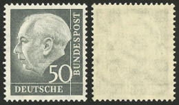 WEST GERMANY: Yvert 71A, 1953/5 President Heuss 50p Gray, Key Value Of The Set, MNH, Very Fine Quality! - Unused Stamps