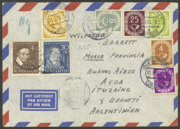 WEST GERMANY: 21/MAR/1952 Hamburg - Argentina, Airmail Cover With Nice Multicolor Postage Including Good Values (apparen - Briefe U. Dokumente