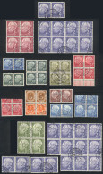 WEST GERMANY: Lot Of Definitive Stamps In Horizontal Pairs Or Larger Blocks That Include Horizontal Pairs, Postally Used - Collections