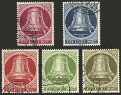 WEST GERMANY - BERLIN: Yvert 68/72, 1952 Bell With Clapper At Right, Set Of 5 Used Values, VF Quality! - Usati