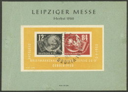 EAST BERLIN: Yvert 1, 1950 Leipzig Exposition On Card With Special Postmark Of The Expo For 30/AU, Very Fine Quality! - Oblitérés