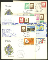 URUGUAY ANTARCTICA: 8 Covers Used Between 1989 And 1991, Interesting Antarctic Marks, VF General Quality! - Sonstige & Ohne Zuordnung